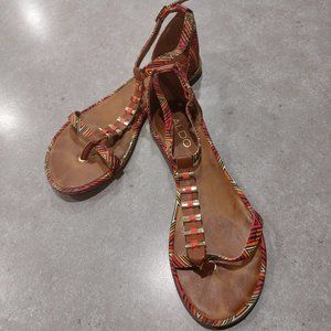 ALDO Women's Graphic Print T-Strap Thong Sandals - Multi-Colors - 7M